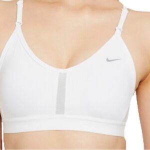 Nike Women's White Sports Bra with Gray Accents